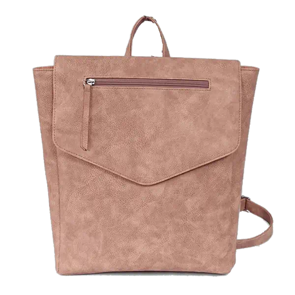 Distressed effect leather backpack