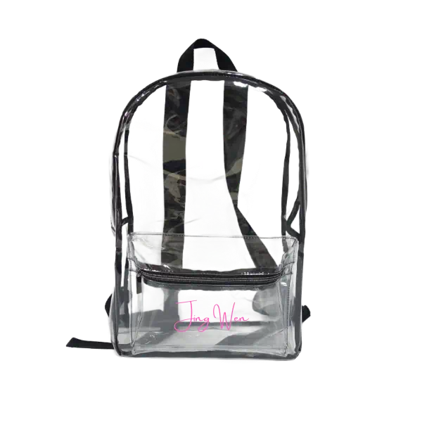 Clear PVC Transparent School Backpack For Kids Women