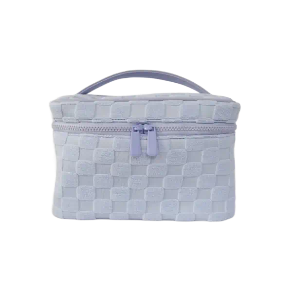 Girls macaron jacquard makeup case cosmetic bag train case