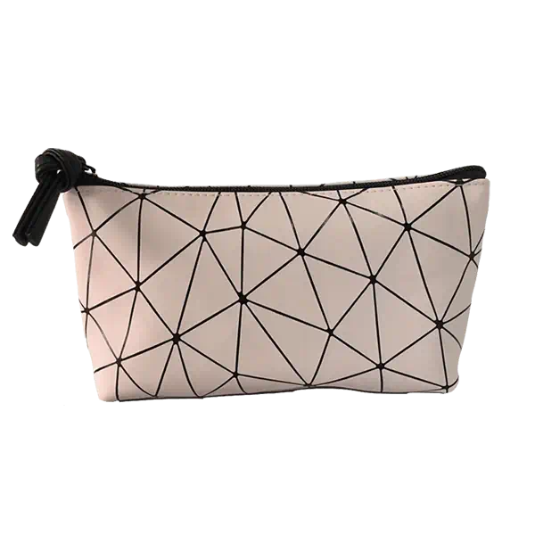 Women PU geo pattern cosmetic bag