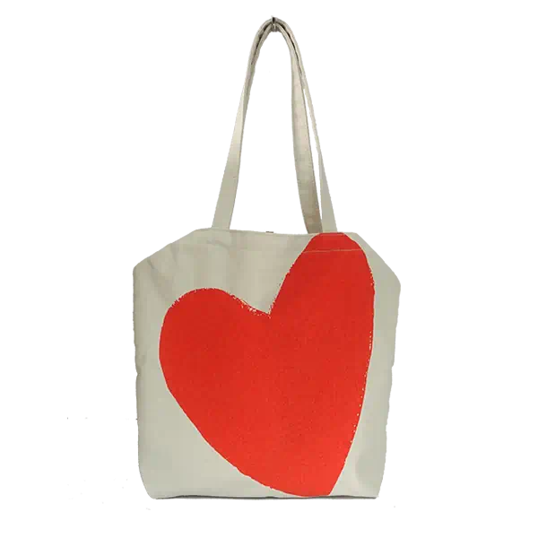 心形印記帆布手提袋