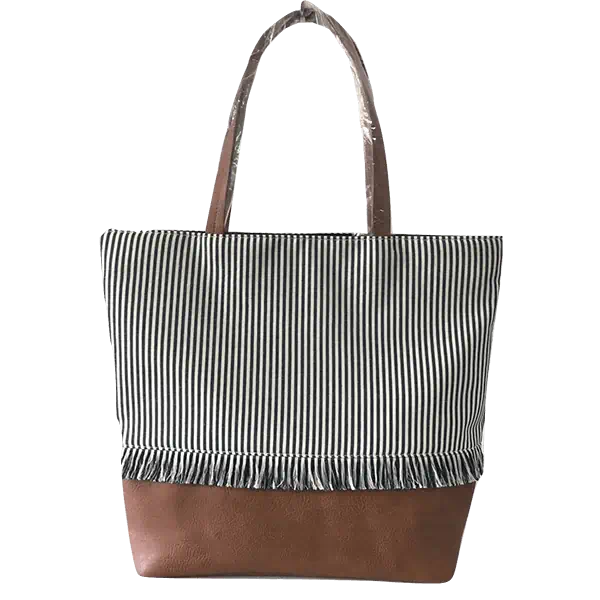 sac à main à franges en tissu rayé