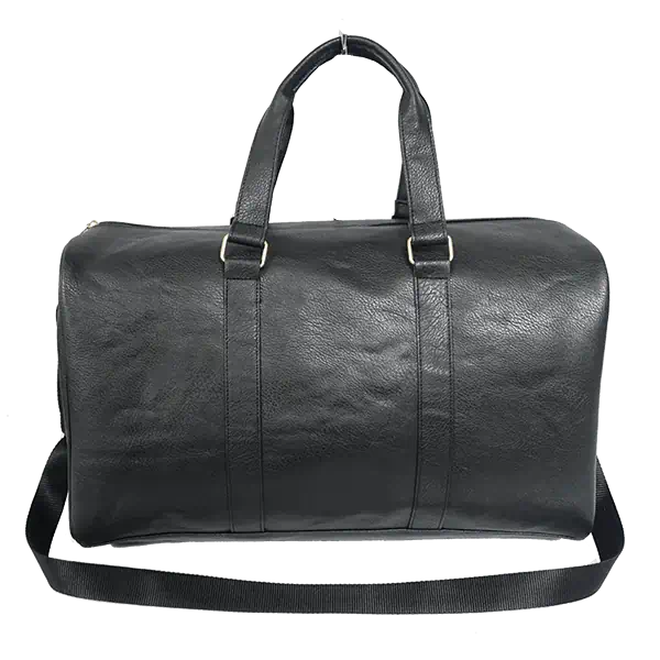 Soft touch leather duffle weekend bag