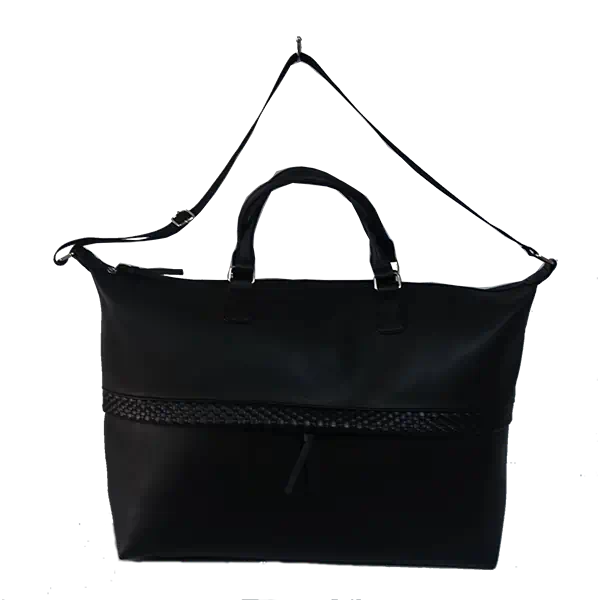 Women elegant smooth PU leather duffle travel bag